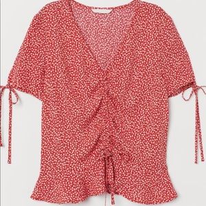 New HM Red Viscose Blouse